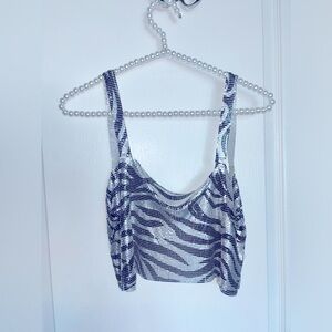 Necessary Clothing Metal Zebra Top SIZE SMALL